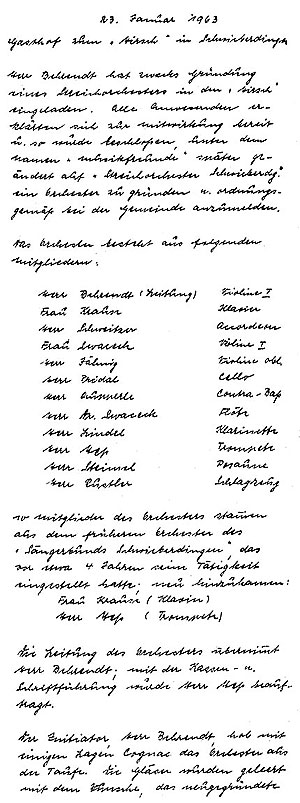 Das Protokoll des Wiederbeginns vom 23. Februar 1963