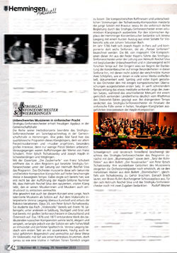 Konzertkritik Hemmingen aktuell vom 29. November 2013