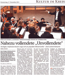 Konzertkritik Artikel der LKZ vom 17. November 2011