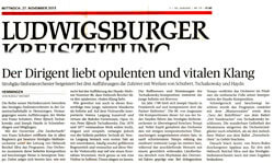 Konzertkritik Artikel der LKZ vom 27. November 2013